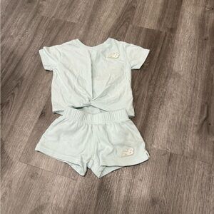 New Balance Kids Mint Green Tee & Shorts Set